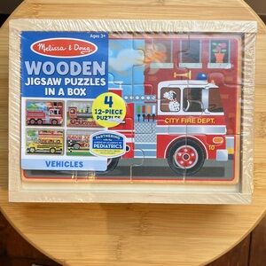 Melissa & Doug Wooden Jigsaw Puzzles - Colorful Fire Truck